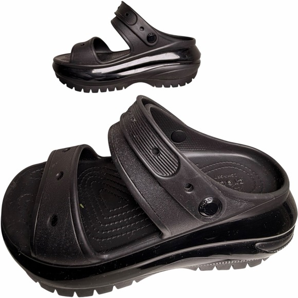 Crocs Mega Crush Platform Sandal Black Chunky Thick Sole Y2K Women 7 Goth Grunge - Picture 3 of 16